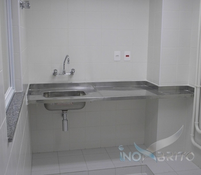 Bancada de aço inox para cozinha industrial